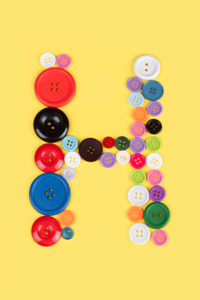istock Letter H made of sewing buttons 1227030952