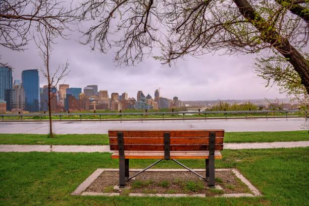 istock Clouds Over A City Park Lookout 1227035017
