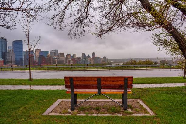 istock Clouds Over A City Park Lookout 1227035177