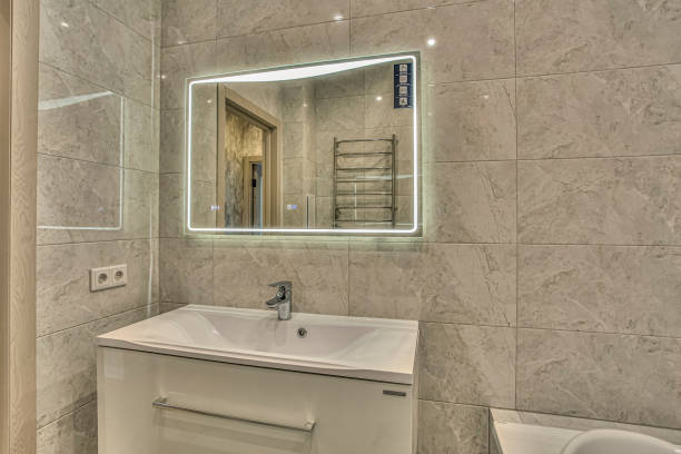 istock the interior of the bathroom. the bathroom is small in size. harmonious expensive design. expensive plumbing. pleasant color shades of bathroom 1227041238