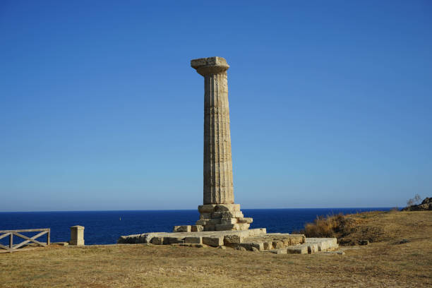 Columns of Timgad, a Roman-Berber city in the Aures Mountains of Algeria. (Colonia Marciana Ulpia Traiana Thamugadi). UNESCO World Heritage Site
