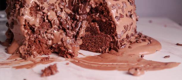 istock cake overflowing chocolate for a snack 1227042768