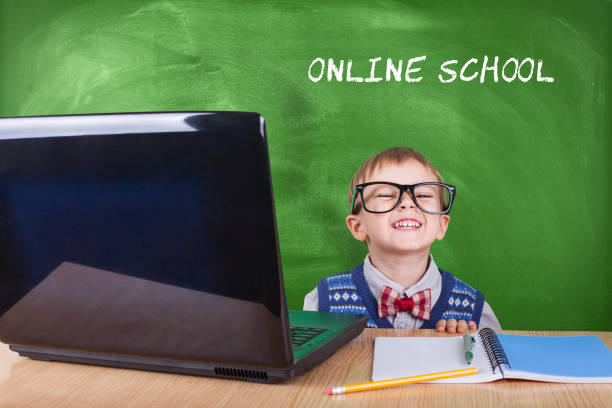 istock Education and COVID-19. Back to school. Little student in front blackboard. 1227048091