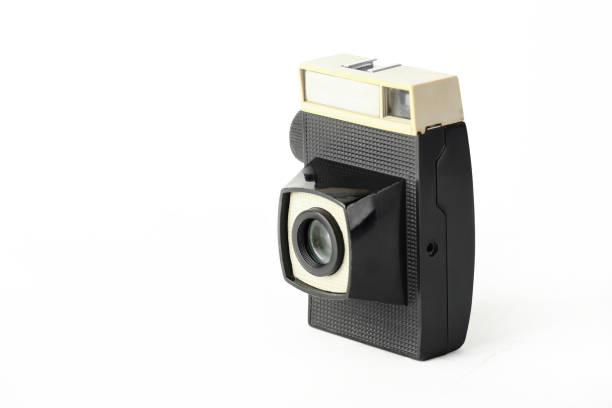 istock The old vintage medium format film camera on white background. Rare vintage camera. 1227051397