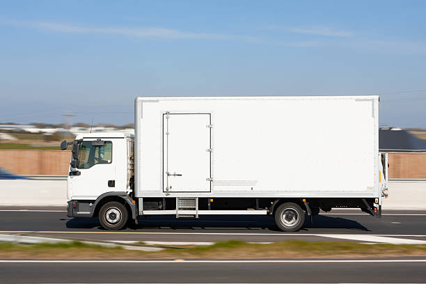 istock Refrigerator Truck in motion 122705233