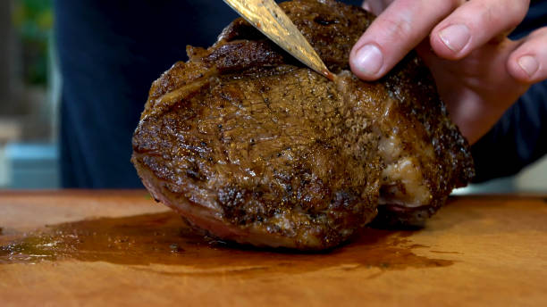 istock steaks on shot with selective focus Juicy medium Beef 1227061383