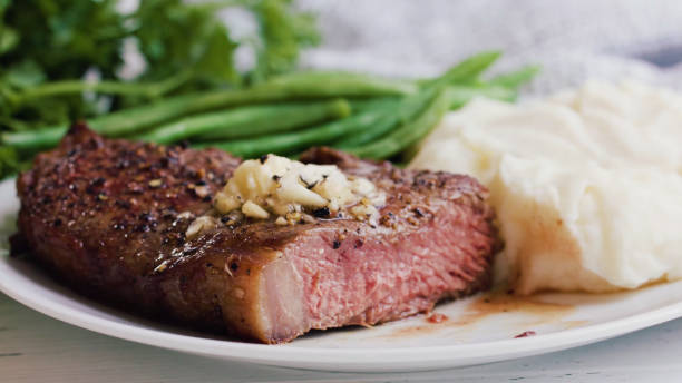 istock steaks on shot with selective focus Juicy medium Beef 1227061468