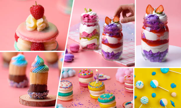 istock Traditional colorful macarons in a rows 1227062305
