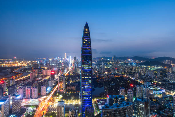 istock Night view of downtown Shenzhen 1227066008