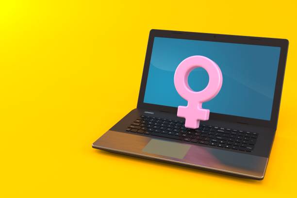 istock Female gender symbol with laptop 1227073629