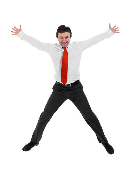 istock Businessman Jumping in Celebration - Isolated 122708061