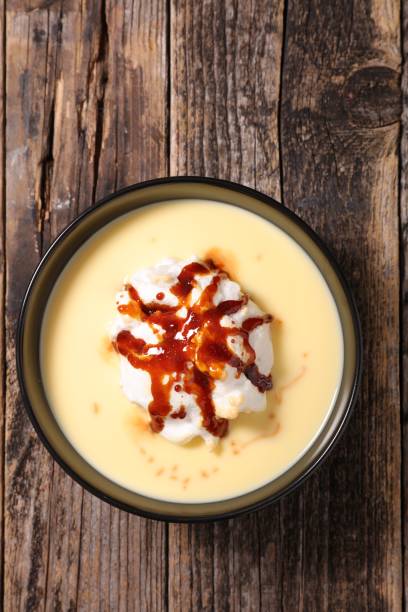 istock floating island with caramel- top view 1227081349
