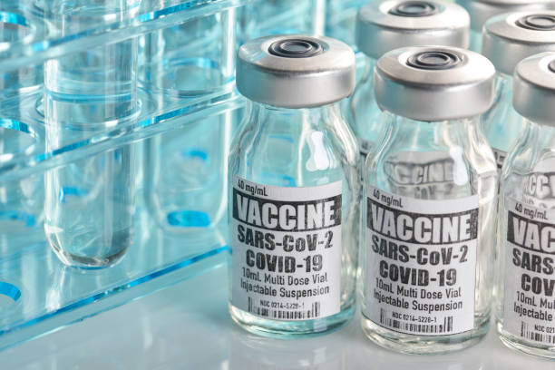 Vaccine for Covid-19 with test tubes