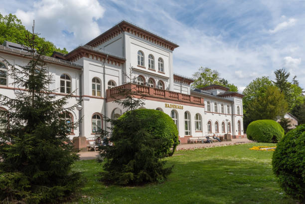 bad soden, germany-mai 03, 2020: Historic Badehaus with park