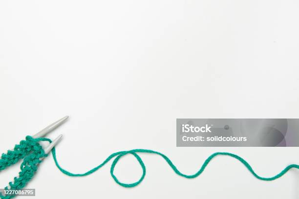 Knitting Stock Photo - Download Image Now - Knitting Needle, Ball Of Wool, Cut Out