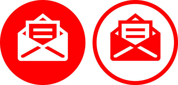 ilustraciones, imágenes clip art, dibujos animados e iconos de stock de abrir carta de correo electrónico en el icono de sobre - envelope mail letter multi colored