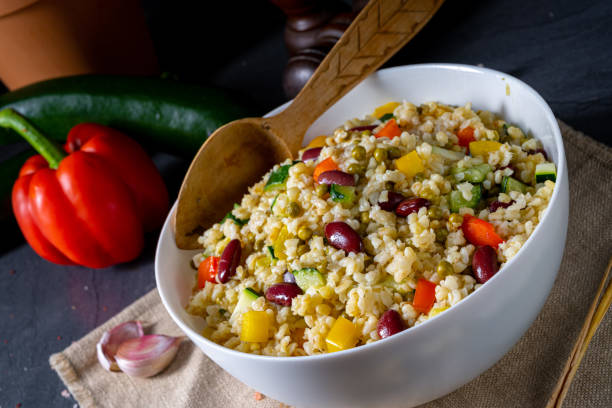 istock bulgur kaszotto with fresh vegetables and kidney bean 1227087626
