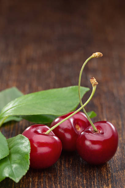 istock Close-up of red cherry berries. Summer dessert. 1227092432