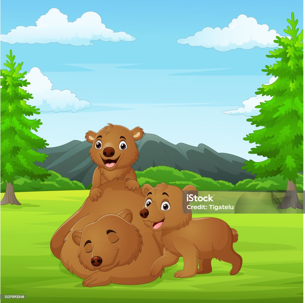 Ilustración de Osos De La Familia De Dibujos Animados En La Selva y más  Vectores Libres de Derechos de Oso - Oso, Bosque pluvial, Familia - iStock