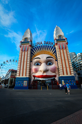 3D rendering of a vintage amusement park