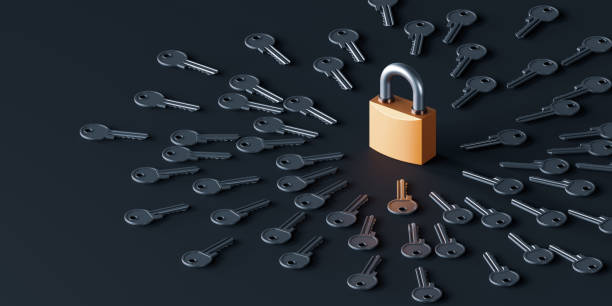 istock Keys are scattered around the padlock 1227096934