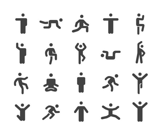 Action Icons - Classic Series Action, People, jumping jacks stock illustrations