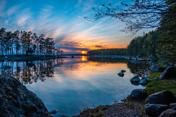 istock Evening seascape, sunset in Scandinavia. 1227103075