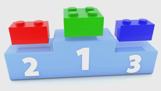 istock Winner podium with toy bricks concept 1227105235