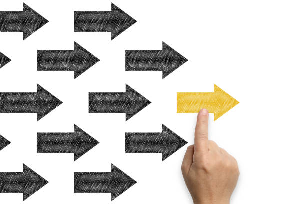istock Leadership business competition drawing arrow 1227106564