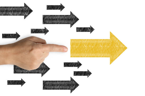 istock Leadership business competition drawing arrow 1227106763