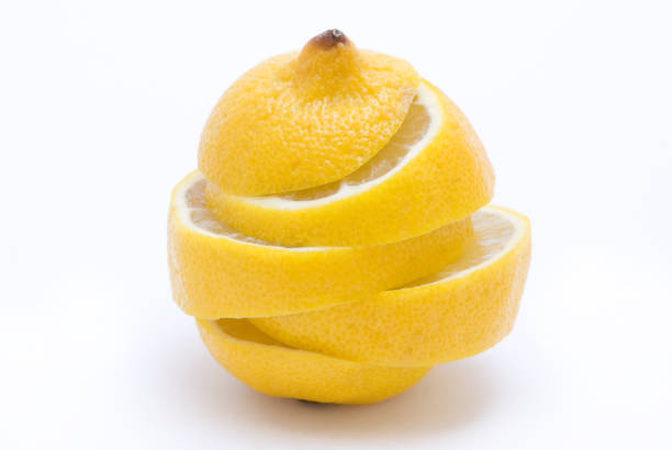 istock Lemon sliced into layers, isolated on white background, close-up 122711332