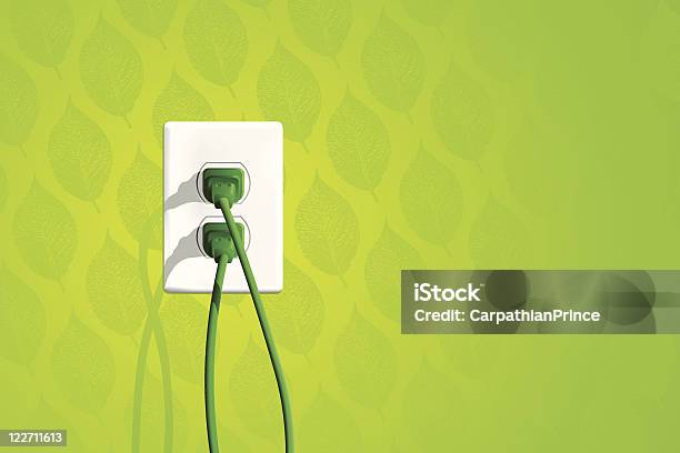 Green Energy Electrical Outlet Stock Illustration - Download Image Now - Astronomy, Backgrounds, Cable