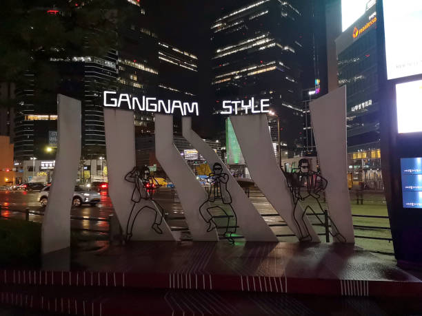 Gangnam style, Seoul, South Korea Gangnam style, a famous song, memorial outside Gagnam metro station in Seoul, South Korea. kangnamgu stock pictures, royalty-free photos & images