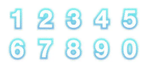 Vector illustration of Halftone numbers