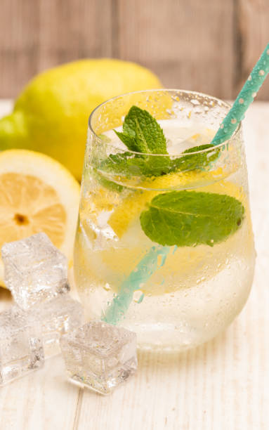 istock Cold water with ice cubes and mint 1227134208