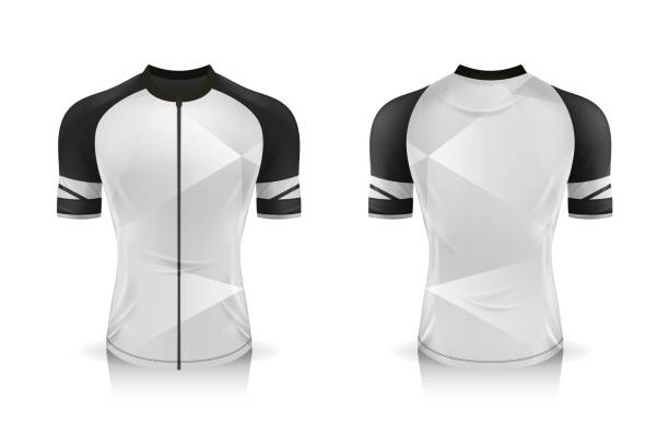 istock Specification Cycling Jersey template. mock up Sport T Shirt round neck uniform for bicycle apparel . Vector Illustration design , Separate work layers . 1227136618