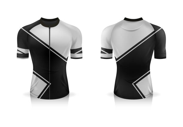 istock Specification Cycling Jersey template. mock up Sport T Shirt round neck uniform for bicycle apparel . Vector Illustration design , Separate work layers . 1227136621