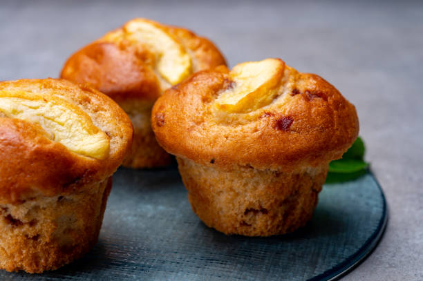 istock Fresh baked muffins with apple and cinnamon close up 1227137166