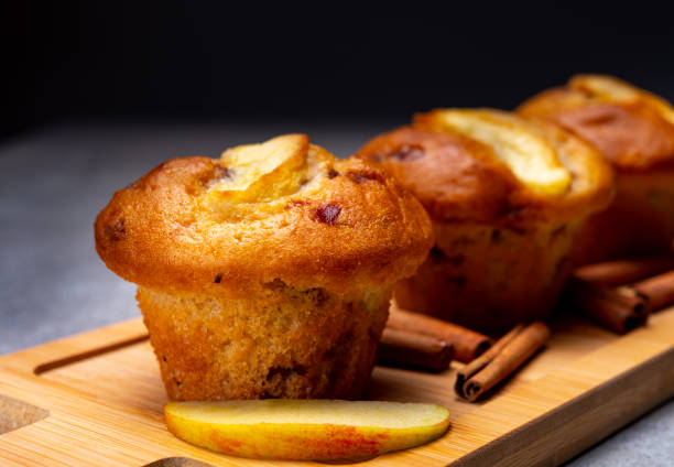 istock Fresh baked muffins with apple and cinnamon close up 1227137178