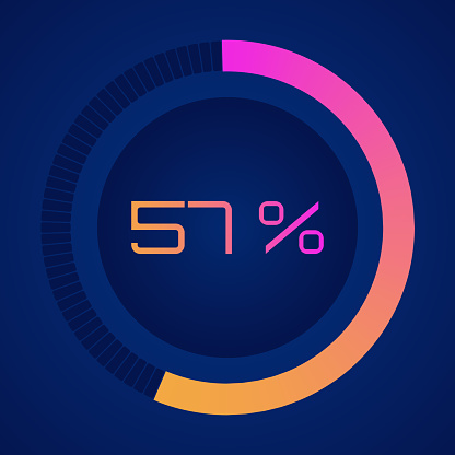 57 Procent 57 Percent Diagrams Stock Illustration - Download Image Now - Blue ...