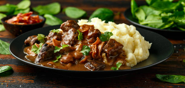 istock Fried Liver, bacon in onion gravy with mashed potato 1227139073
