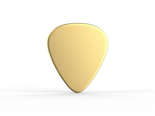 istock Guitar pick Mockup template on isolated white background, 3d Illustration 1227139904