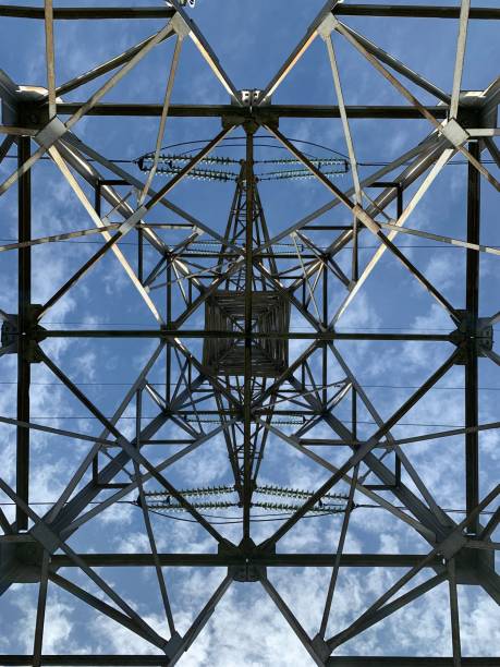 istock Electricity pylons under the blue sky 1227140875