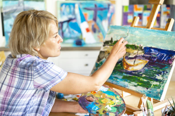 istock Sky details on oil painting 1227143892