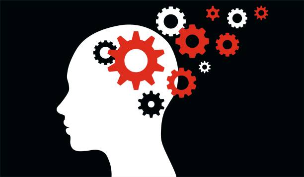 istock Human head silhouette with gears illustrating thinking process 1227144097