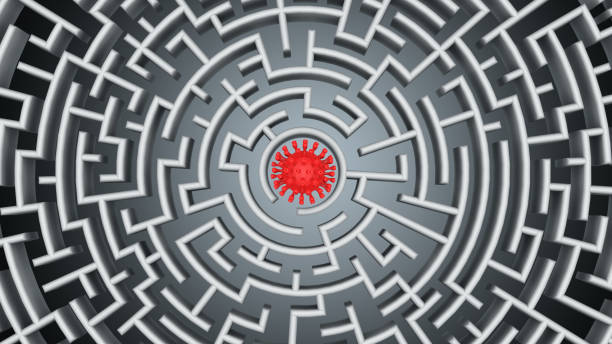 istock question sign Maze background, 3d rendering illustration 1227151033