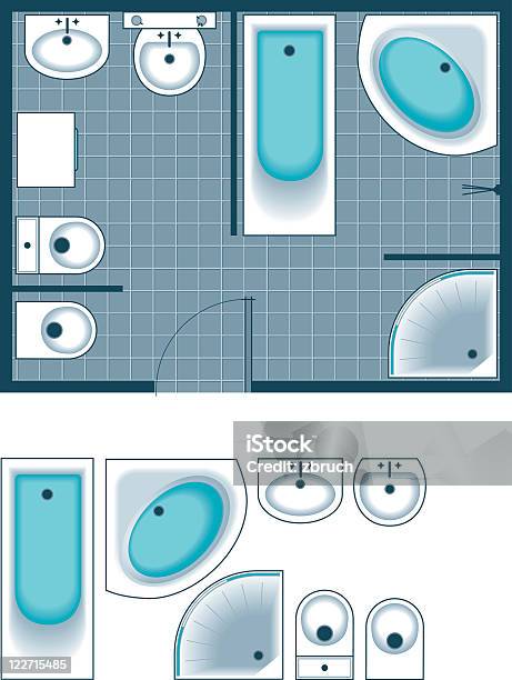 Attrezzatura Del Bagno - Immagini vettoriali stock e altre immagini di Architettura - Architettura, Bagno, Bagno domestico