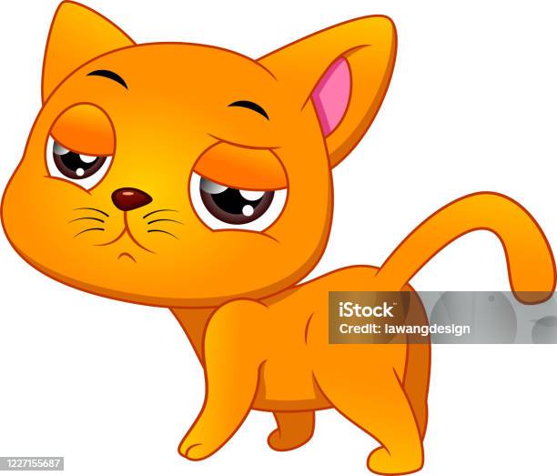 Cute Cartoon Cat Icon Vector Illustration Stock Illustration - Download  Image Now - Animal, Cartoon, Cut Out - iStock
