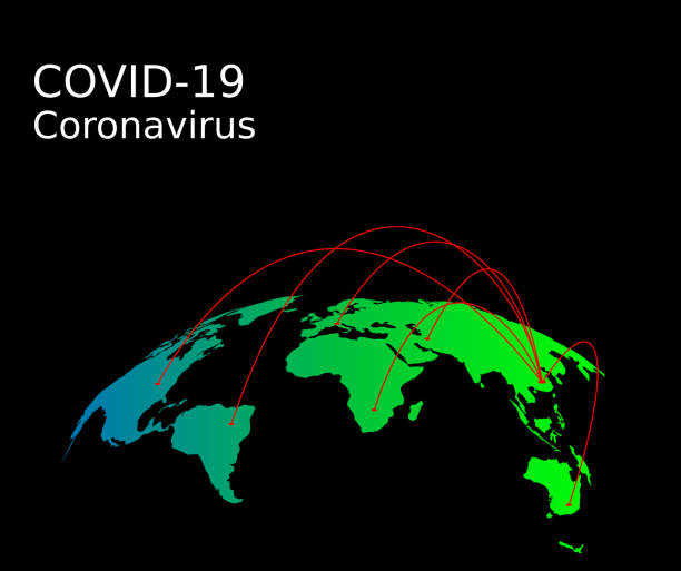 Map of infection coronavirus spread in the world Map of infection coronavirus spread in the world, vector illustration mapa stock illustrations