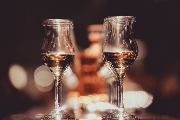 istock Image of wine glass, along with bar counter 1227157709
